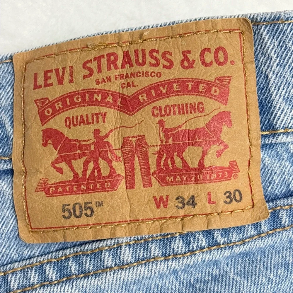 Levi's 505 Light Wash Straight Leg Jeans W34 L30 Skater Normcore Denim